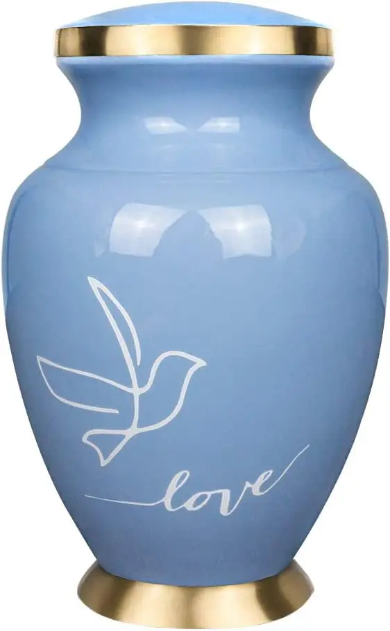 Hand Engraved Cremation Urns for Human Ashes in Different Designs in High Quality with Silver Electroplating in Wholesale Rates