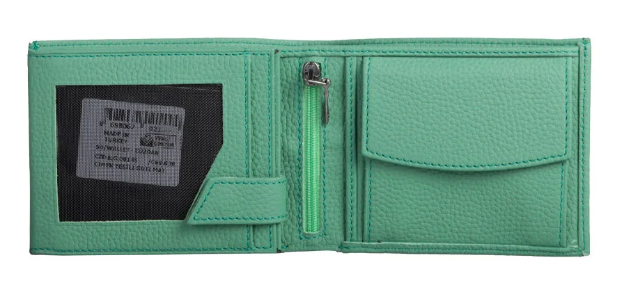 Top Grain Leather Wallet Card Holder Unisex Men Women Slim Short Mini Trifold Wallet Customizable RFID Protection Zipper Purse