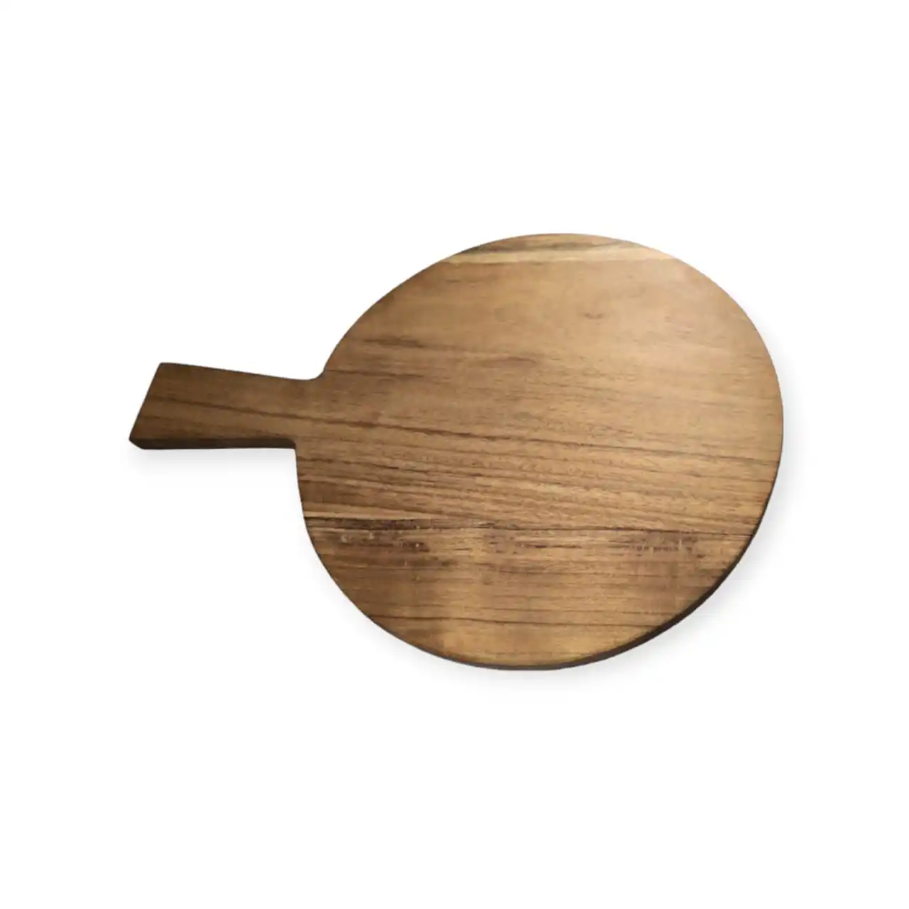 Natural Food-safe mineral oil stained Solid tray Acacia Wood Round Serving Platter Cutting Serving Charcuterie Board With Handle