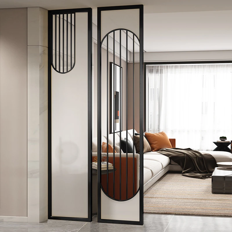 Custom Made Light Luxury Art Glass Wall Panel Stainless Steel Deco Room Dividers Screens Partitions