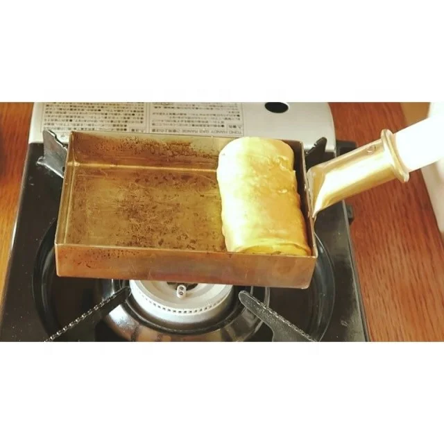 Quality Japanese Cookware Square Copper Egg Pan Professional Model Copper Flying Pan Copper Omelette Pan Kanto Style