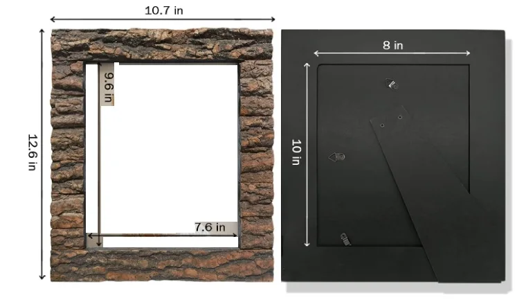 Rustic Wood Picture Frame with Real Solid Wood High Definition Glass Tabletop or Wall Mounting for Farmhouse Decor