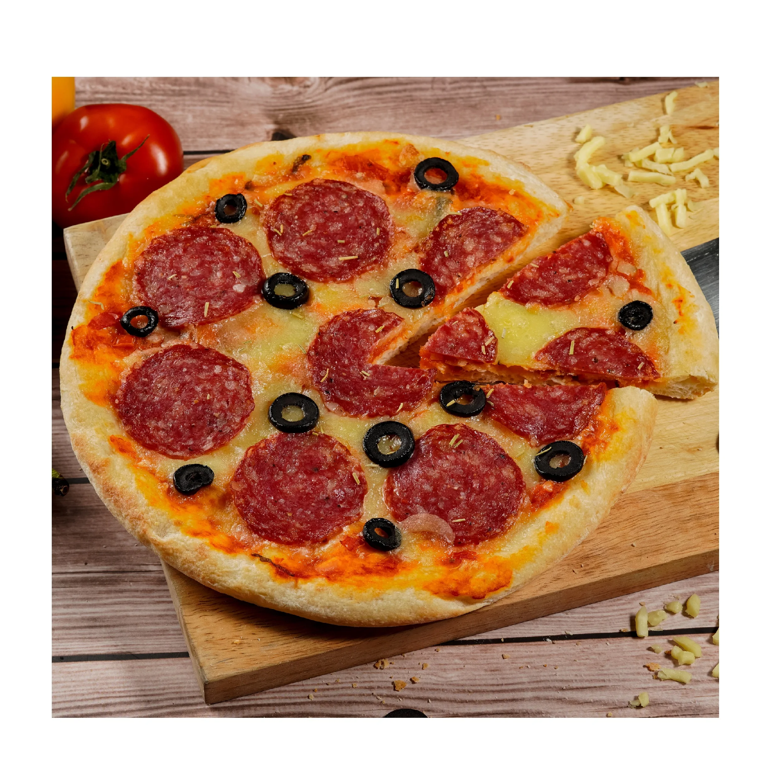 Microwave Usage Frozen Salami Pizza 9' Long Shelf Life Salty Taste Fluffy & Chewy Wholesale Food Produced In Vietnam