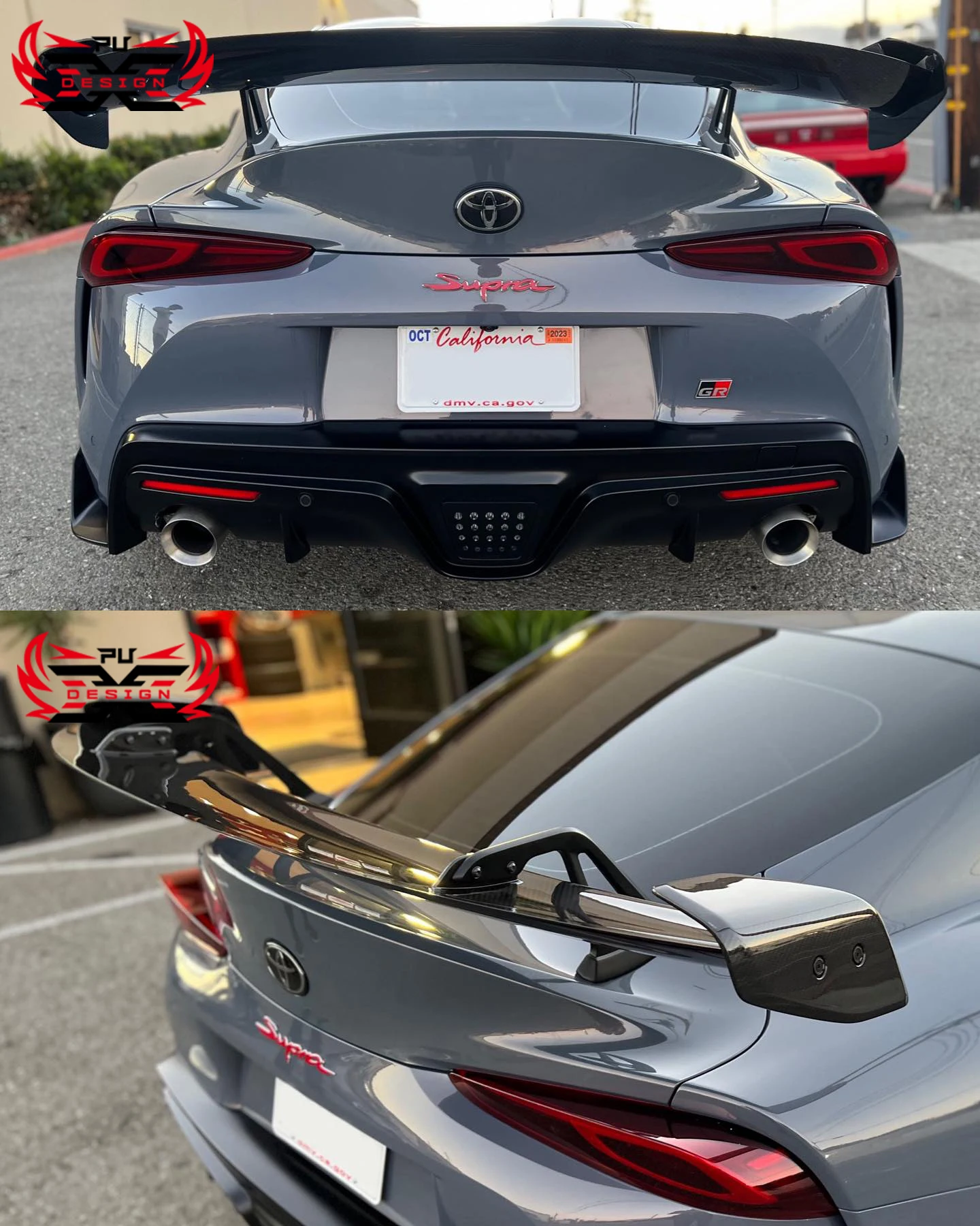 Hot Selling Dry Carbon Fiber A-D Swan Neck Wing for Toyota Supra MK5 MKV A90 A91 Trunk Spoiler Lip Splitter Diffuser Body Kit