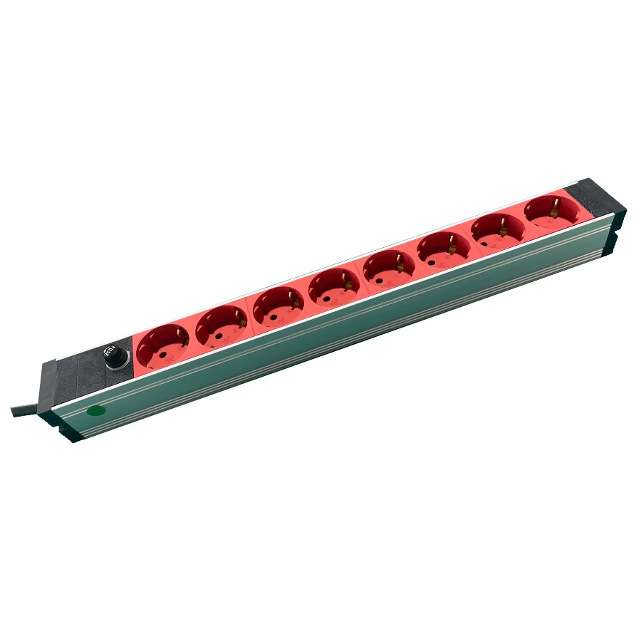19inch Rack Mount PDU with 8 Euro Schuko Sockets to Euro Schuko Plug