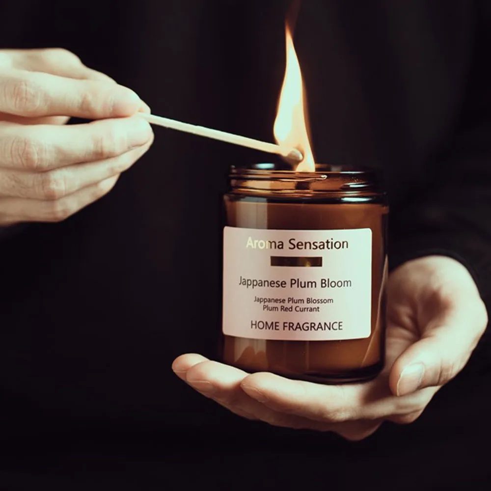 High Quality Top New Brand Fragrance Wholesale 100% best soy scented candle in glass candle jar with lid