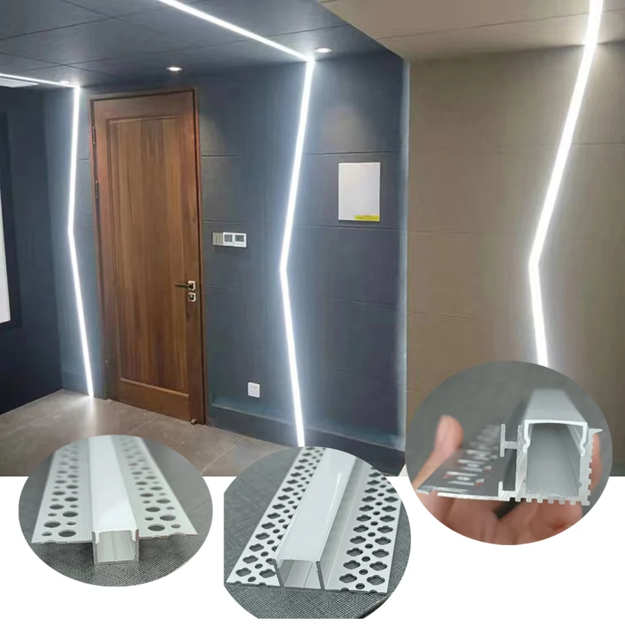 Flexible Bendable Aluminium Recessed Office LED Linear Light 20W 36W SMD2835 Matt Silver Trim Linear LED Light