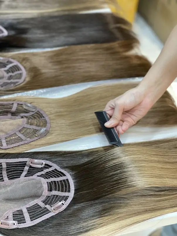 SHY HAIR 100% Raw Virgin Human 16 Inches 6*7 Mono Swiss Lace Toppers Hot Sale #B7 Color Straight Remy Salon Quality Ready Ship