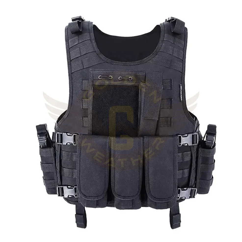 Pakistan Manufacturer Wholesale Custom Fashion Gear Black Molle Security Safety Protective Tactical Vest