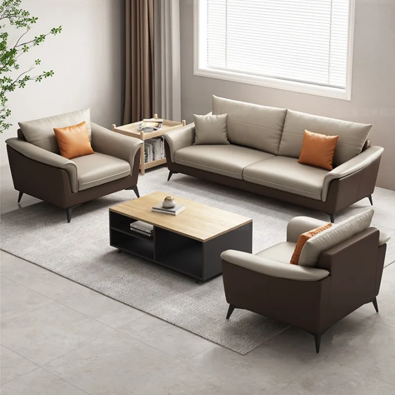 Factory Direct Sales Nordic Style Office Leisure Leather Sofa Customized Living Room Sofa Set For Home