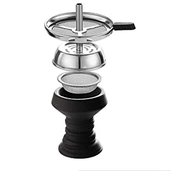 Arabian Hookah 8-hole air outlet aluminum alloy French mirror Hookah set HOOKAHSHISA smoking set manufacturers wholesale.