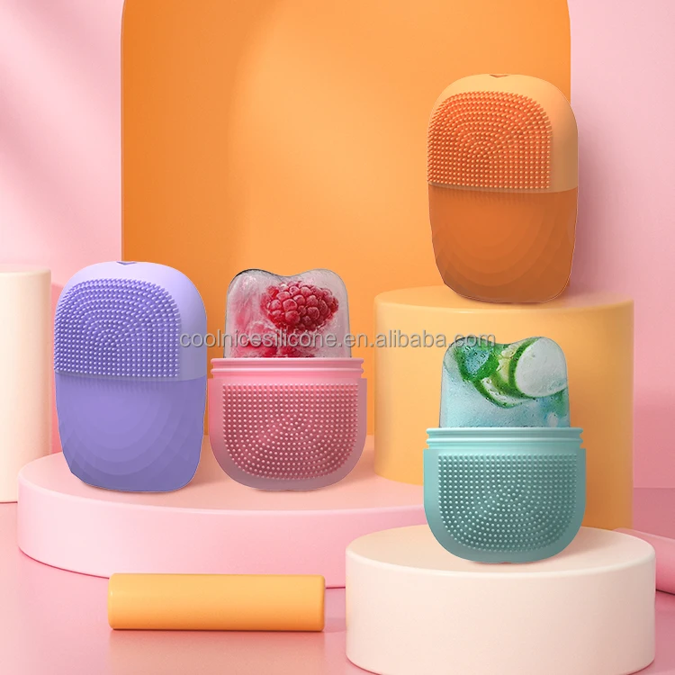 Private Logo Silicon Soothing Face Massage Ice Ball Ice Roller Face Massager Ice Contour Roller