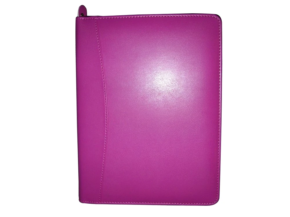 Pink Color Best Quality Real Leather Dairy Cover With Document Holder Pen Loop Dairy Holder & with Zip Closure At Best Price