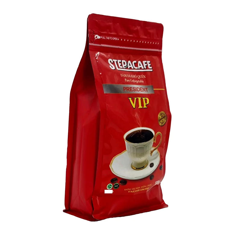 Coffee Arabica OEM/ODM Price Bulk Package Quality Moka Type Mellow Taste Steppacafe Roasted & Ground Coffee VIP President 250g