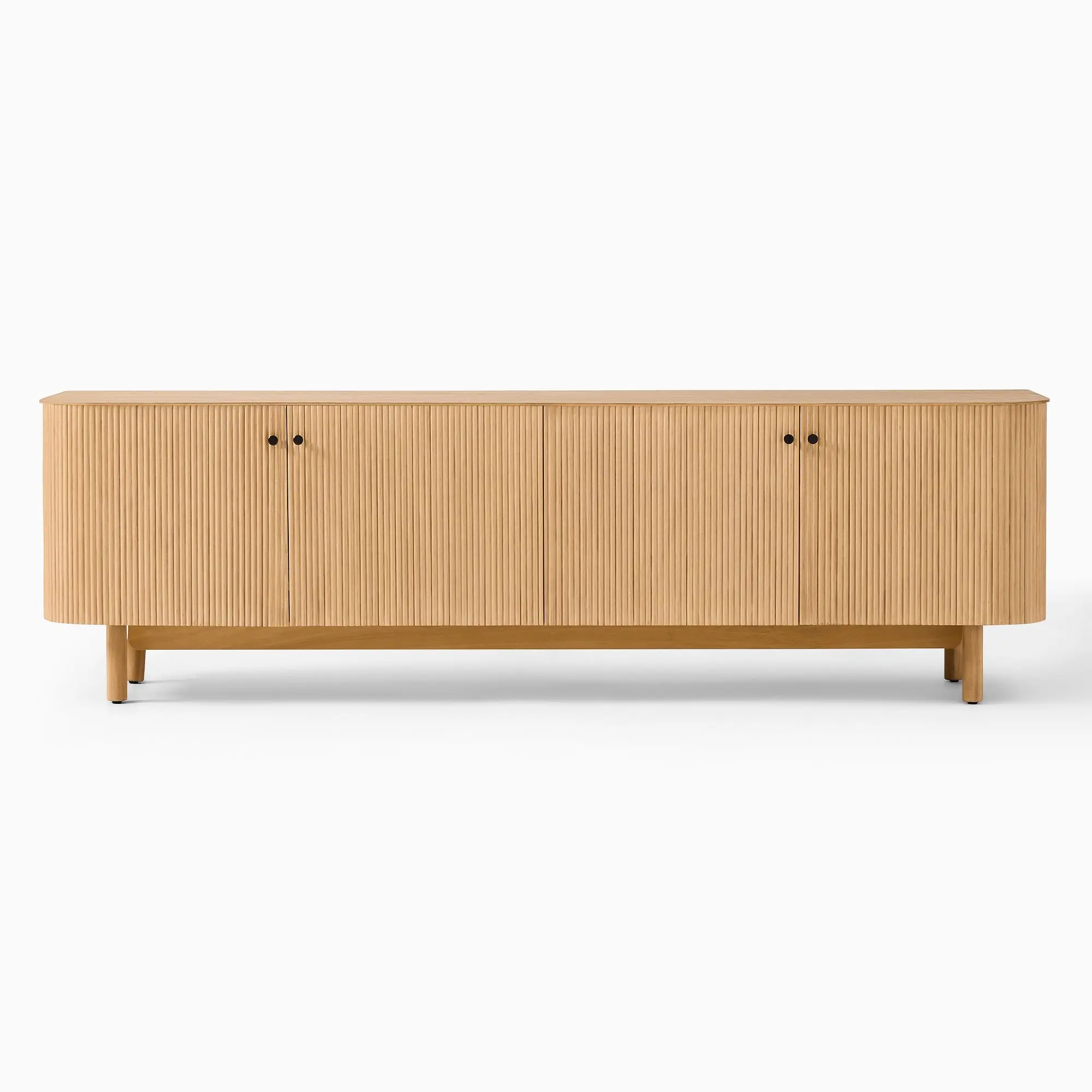 Modern High End Media Console Table Natural Color Solid Wood Material Modern Style Home Furniture