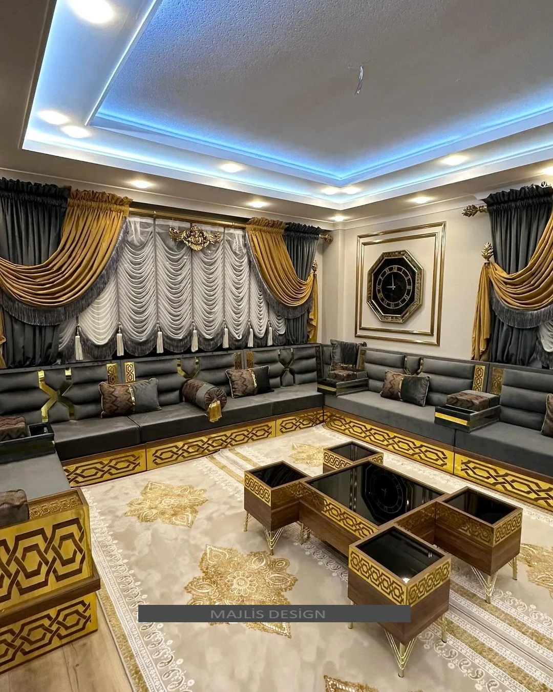 Moroccan Sofa  Sedari  Moroccan Jalsa   Moroccan Salon  Luxury  U Sofa Set  Sofa Wood Set  we only ship this product to europe