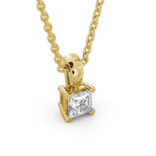 Fashion Style 18K Pure Gold Princess Cut Solitaire Lab Grown Diamond Pendant For Women Unique Necklace CDJ Manufacturing Jewelry
