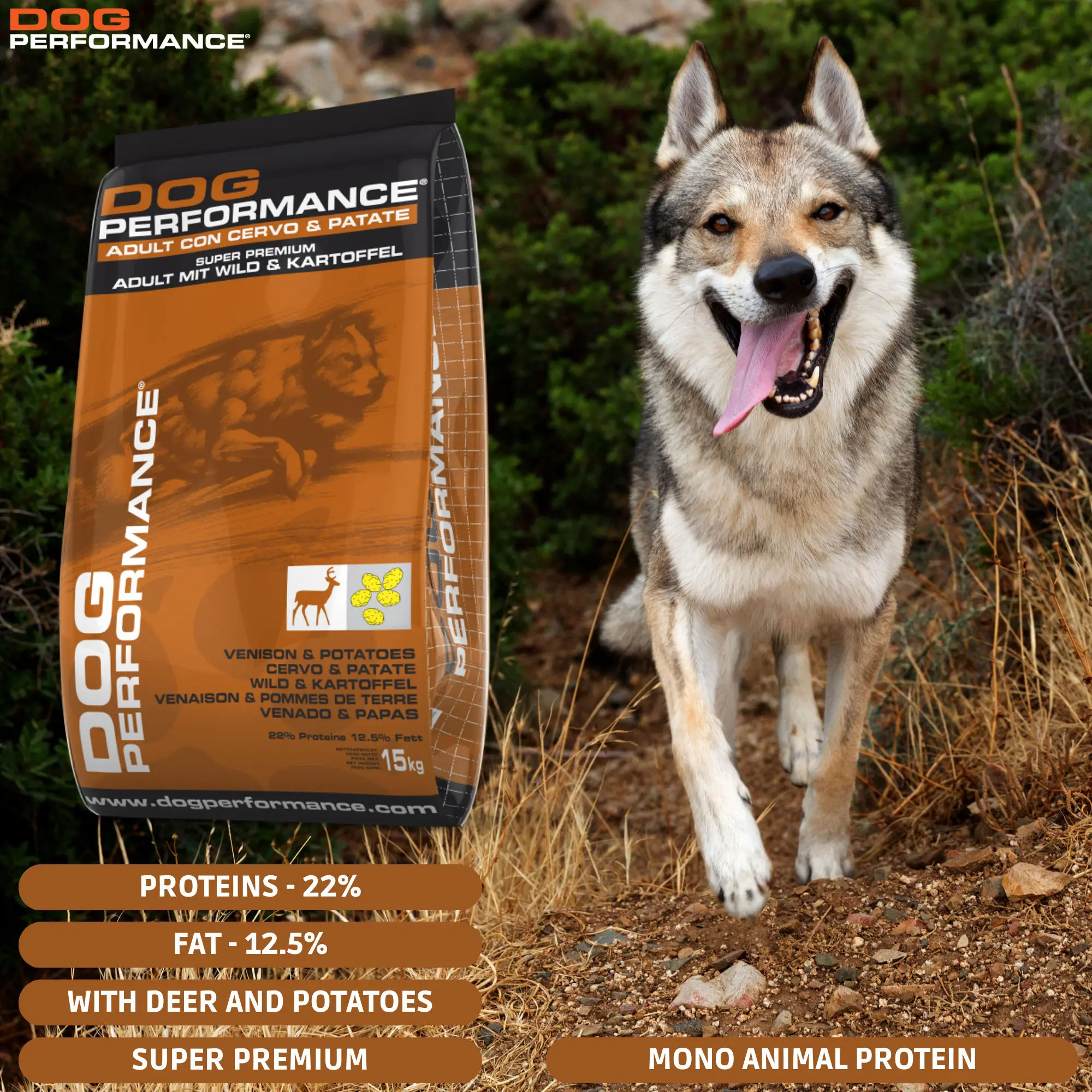 Корм для собак Премиум-класса вдохновленный природой-взрослый олень и картофель 15 кг-деревенский вкус восхитительной еды