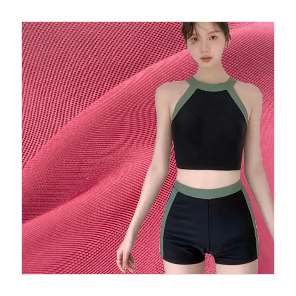 Полиэстер 85% спандекс 15% простой 4-way эластичный тканевый Блестящий купальник можно использовать для купальников.