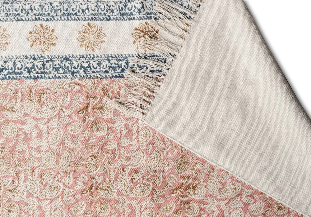 Beautiful Flower Pattern Design Carpets and 100% Cotton Material Rugs and Great Embroidery Pattern and Best for Home Decoration