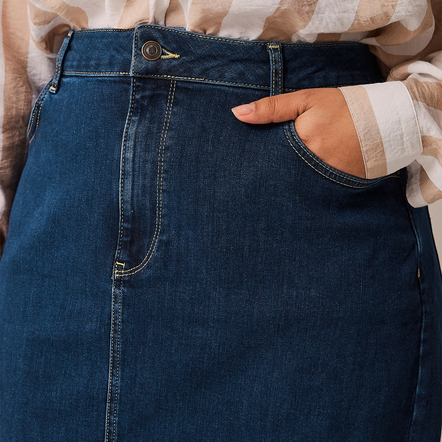 Women Cotton Jeans Long Wrap Skirt Custom Color High Quality Women Fashion Casual Skirts Latest office lady skirt Plus size