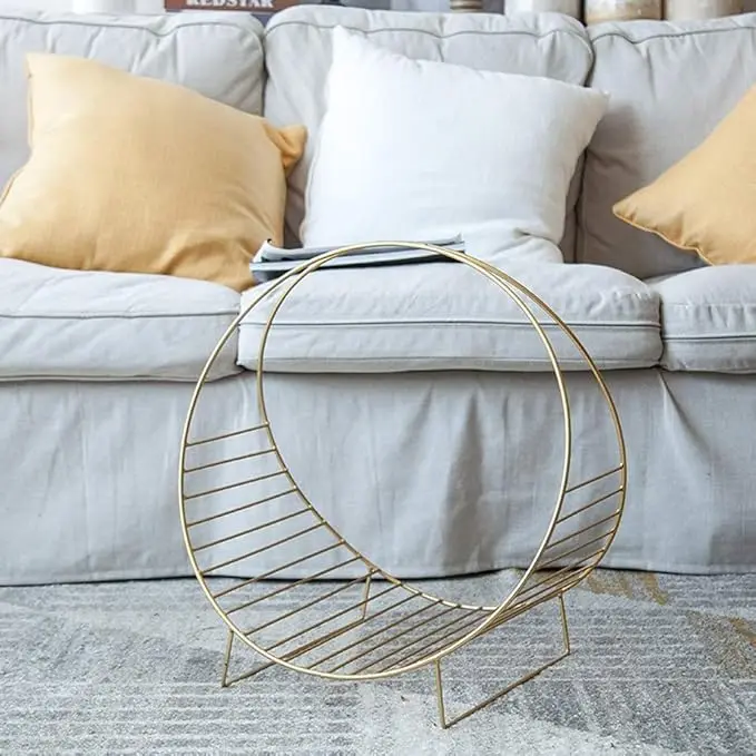 Racks Newspaper and Magazine Rack, Iron Art Books and Newspapers Storage Shelf Desktop Shelf Small Bookshelf (Color : Gold)