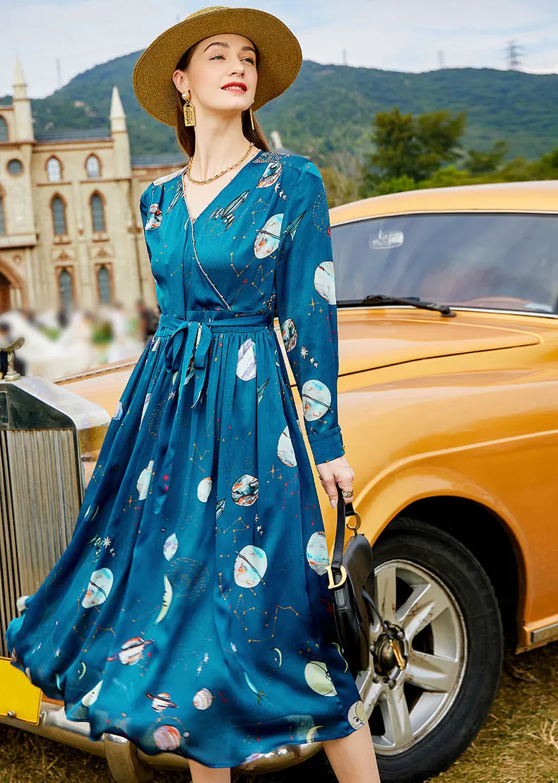 Wholesale Best Seller KML Design By Italy Latest Collection Worsted Deep Blue Color Dress For Women