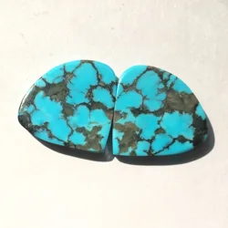 Turquoise Matched Pair Arizona Natural Gemstone Loose Cabochon Sleeping Beauty Jewelry Turquoise Earring
