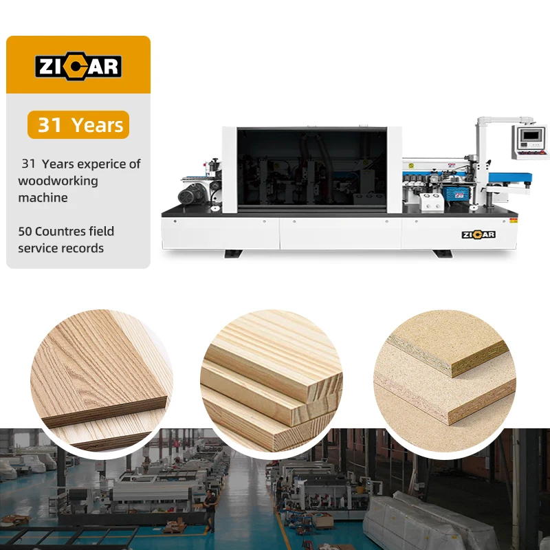 ZICAR High Efficiency PVC MDF Plywood Automatic Edge Banding Machine Edge Bander and Wood Edge Banding Machine