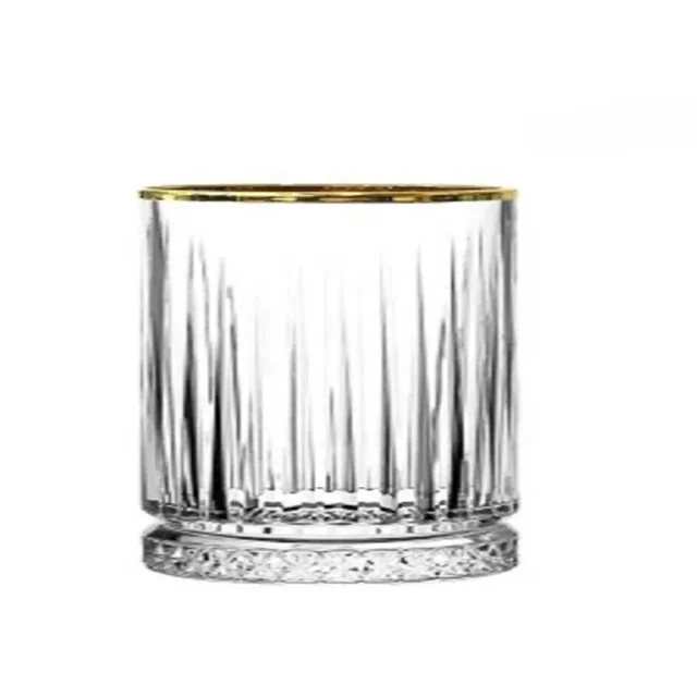 wholesale Arabic style gold engraved coffee glass cup water drinking glass cup home coffee shop gift for wedding festival 280 ml