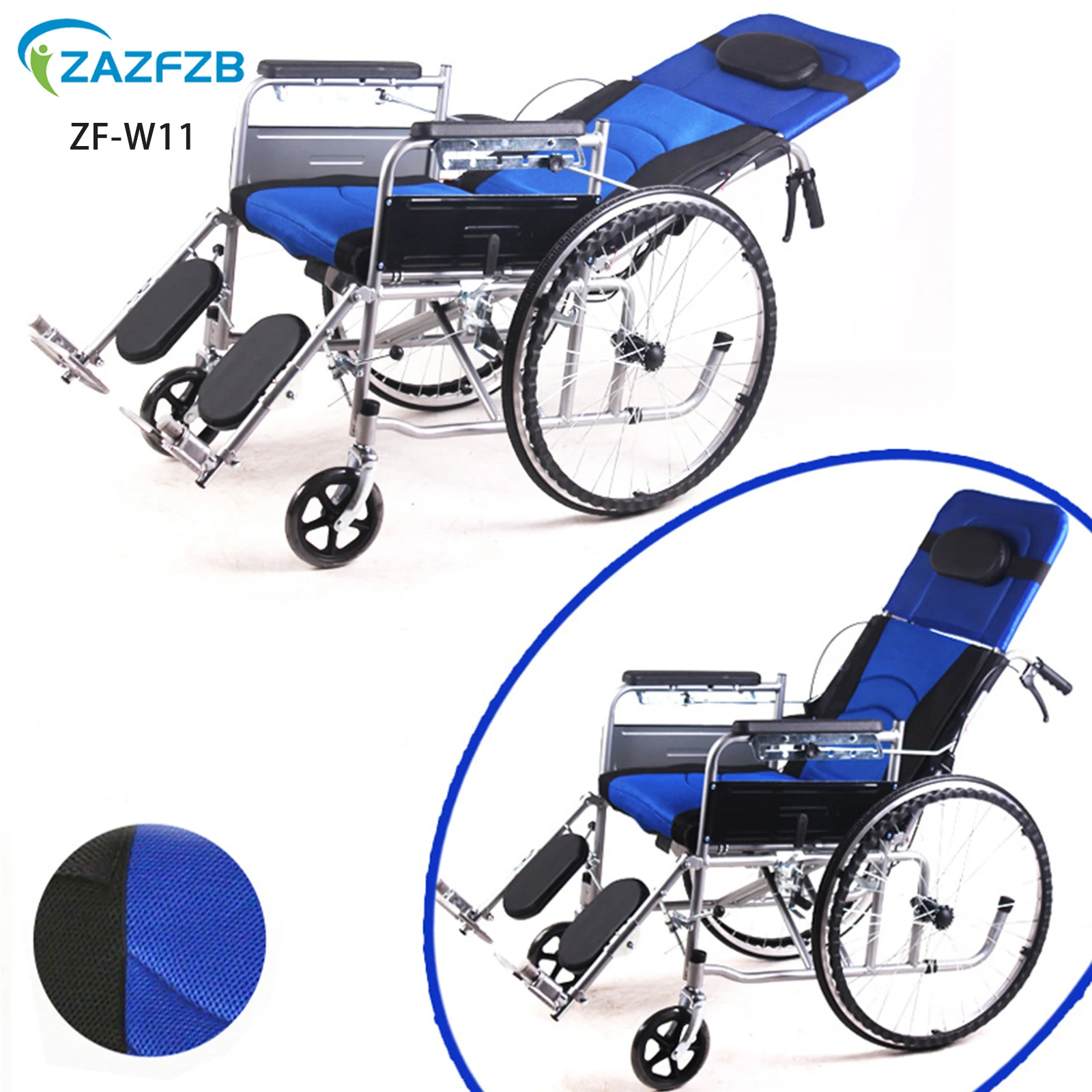 Better quality lower price foldable back half full reclining manual wheelchair cushion and commode
