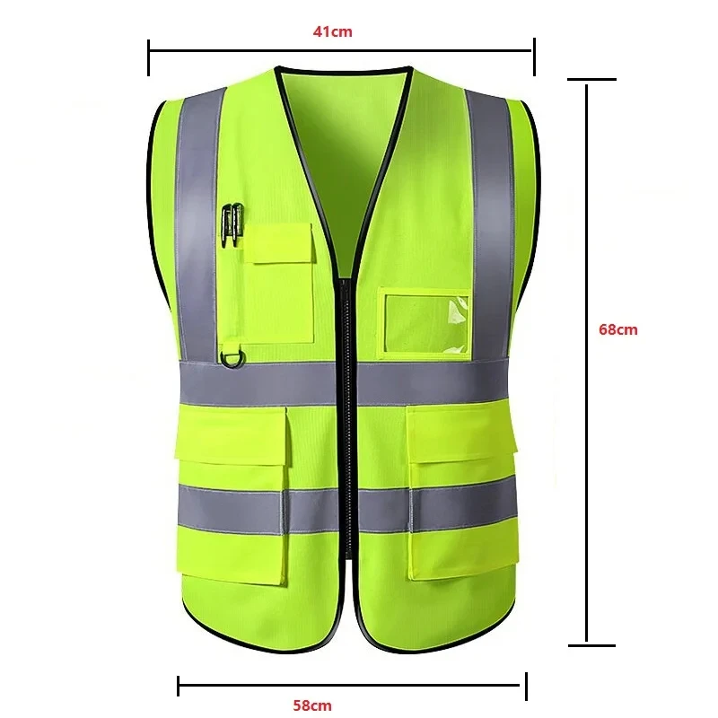 Reflective Safety Vest Custom LOGO TEXT High Visibility Work Vest Construction Work Uniforms Engineer Safety Vest