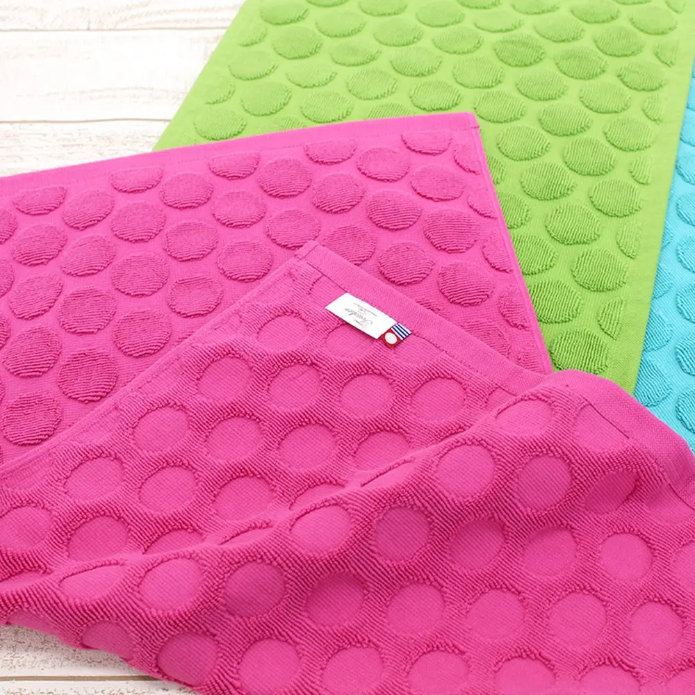 [Wholesale Products] HIORIE Imabari Brand Polka Dot Pattern Bath Mats 40*60cm 750GSM 100% Cotton Machine Washable Cute Purple