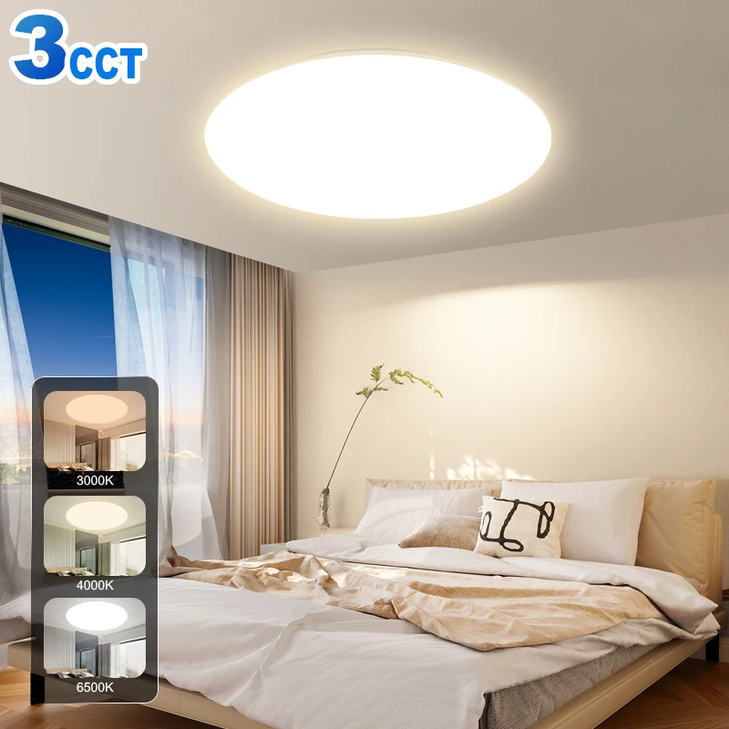 Modern Microwave Sensor No Flicker Waterproof IP54 for living room bedroom PP 3000K-6500K 18W led ceiling light