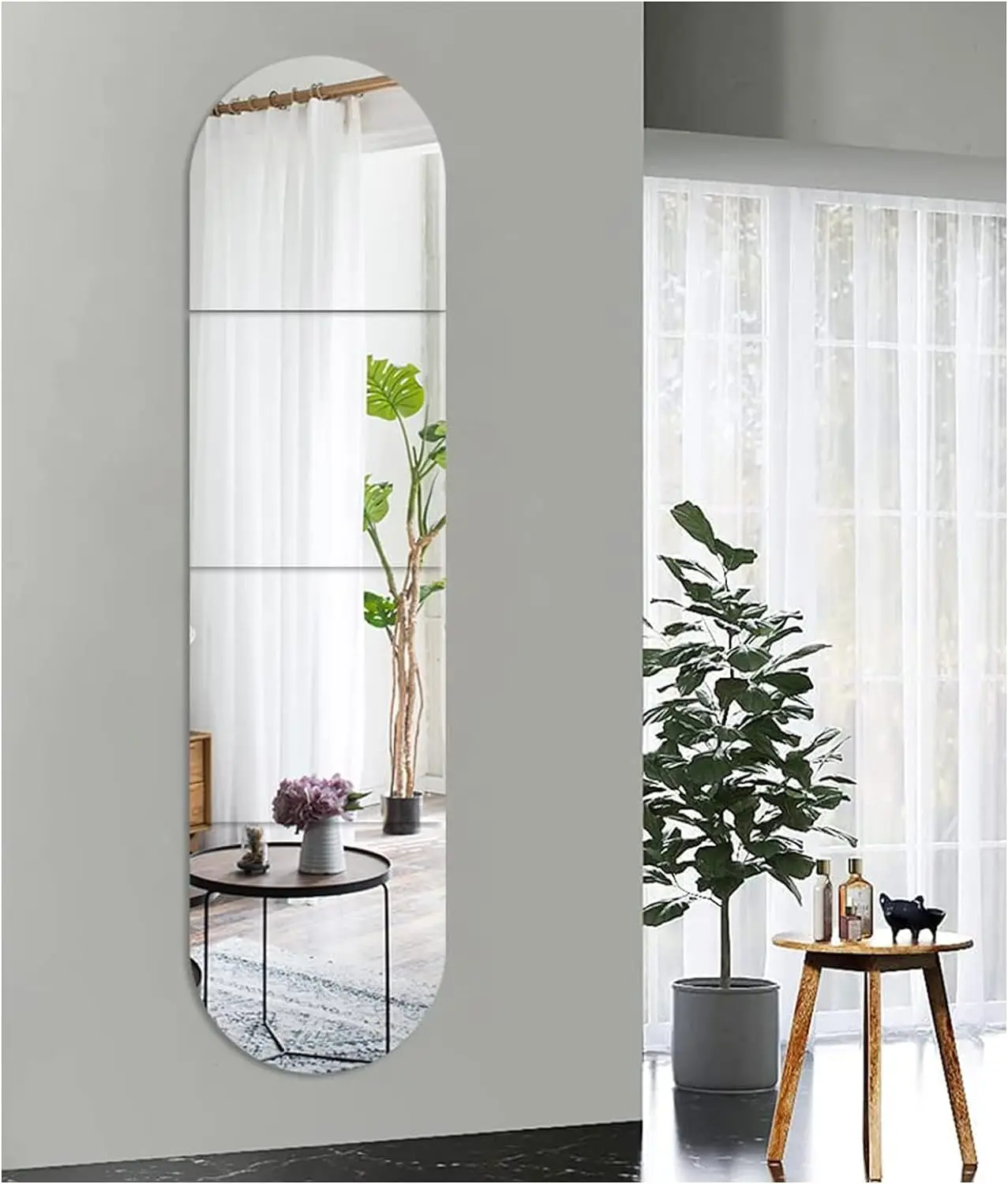 High Quality Large 3d Diy Acrylic Mirror Adhesive Sticker Art Home Decor Wall Length Acrylic Wall Mirror