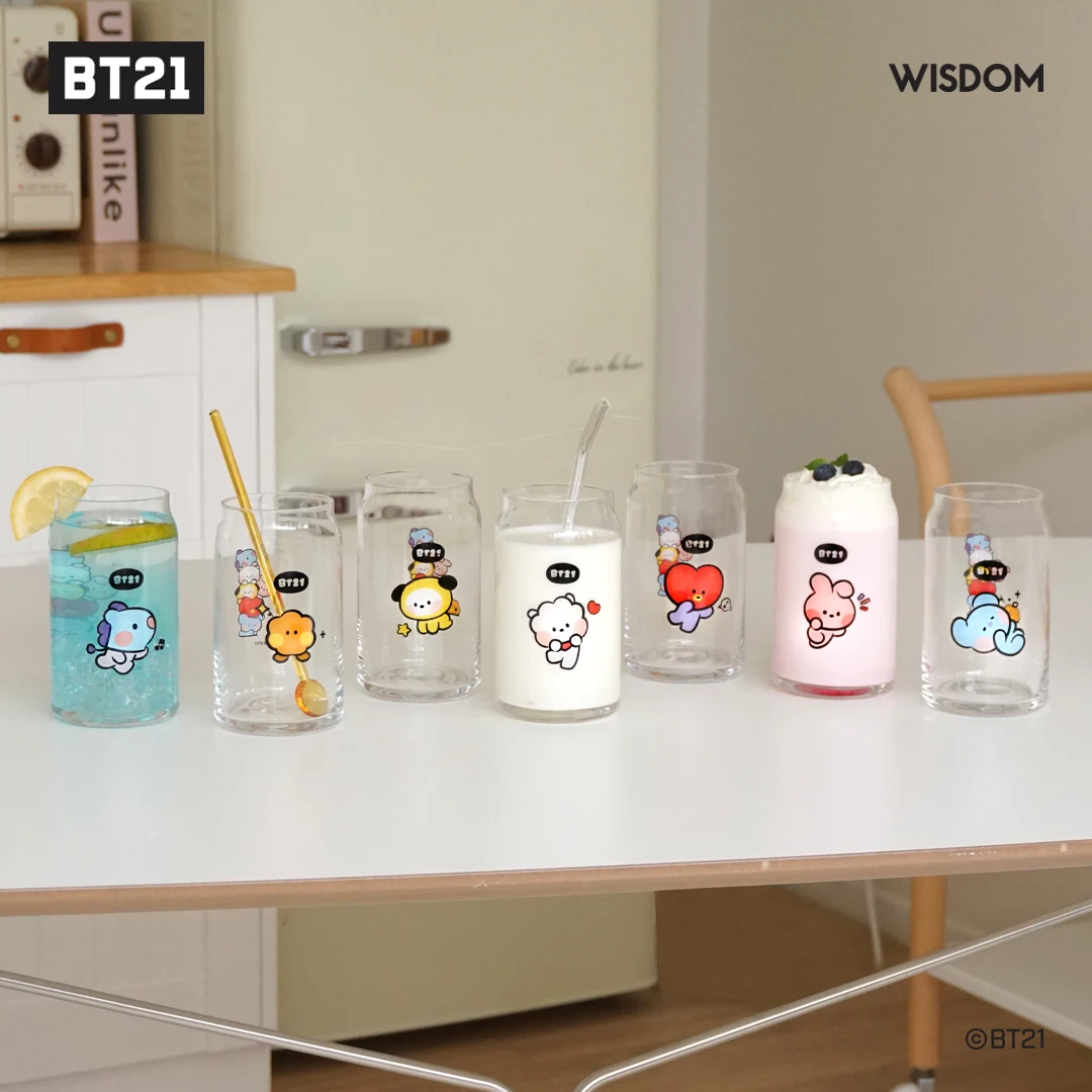 BT21 minini Glass Cup Delivery from Korea on the fastest way Best Price and Good Product High Quality and Hot Selling