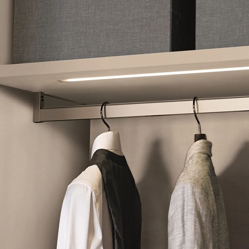 Aluminum Steel Hanging Rail Furniture Hardware Cabinet Rods Closet New Design Rod Wardrobes Led Tubes