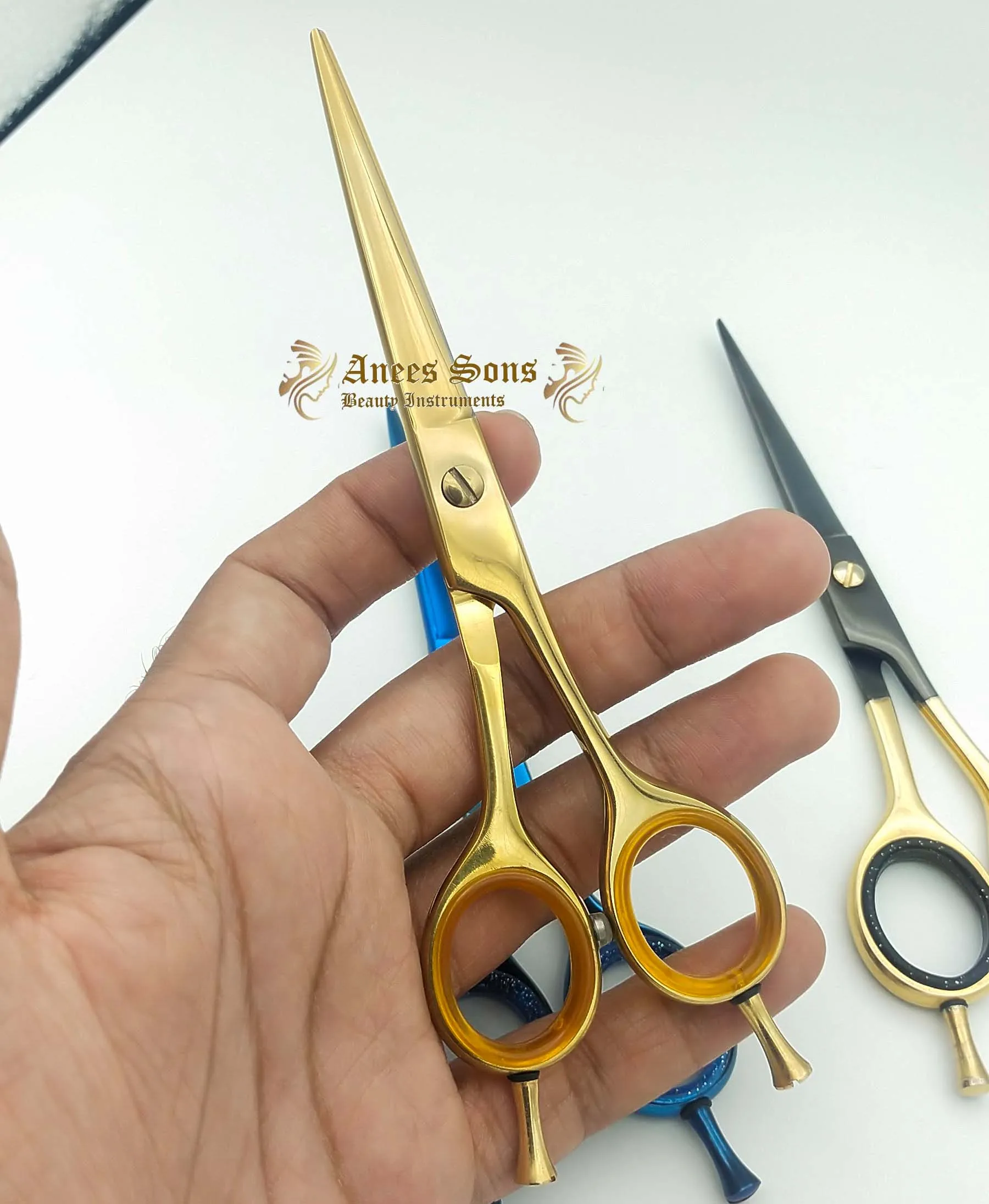 Hair Dresser Professional Scissor Right Handed Left Handed Blue Titanium Coated Gold Plated Black Coated Thinning Scissor Shears