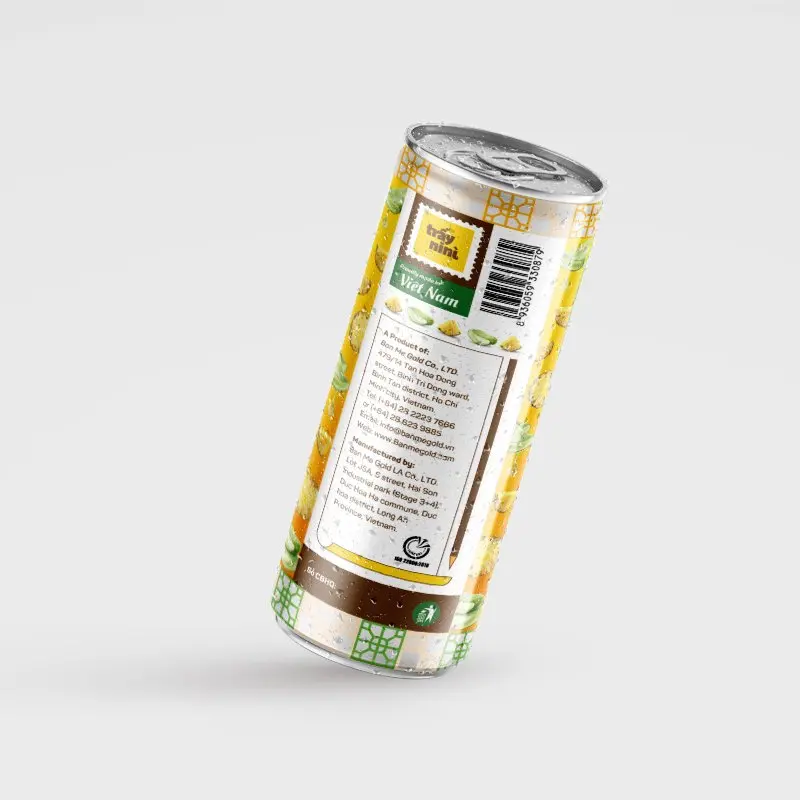 Вьетнамские тропические фрукты-ананас и сок алоэ вера, естественный вкус и хорошие продукты 240 мл в банке или OEM из Вьетнама