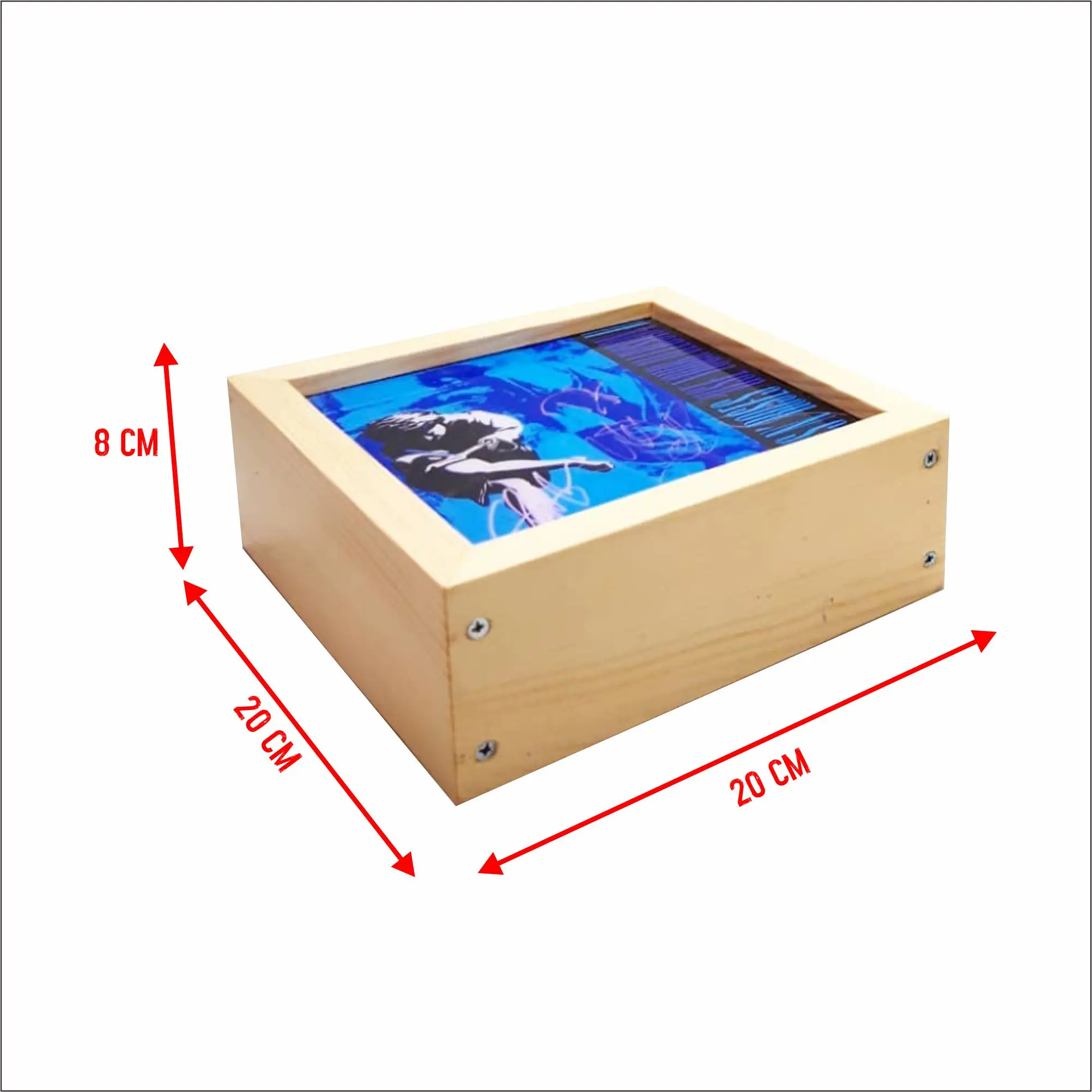 Wooden Display Shadow Box frame Custom with electric light lamp and acrylic picture design Handmade Craft musical instrument