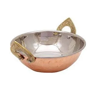 Aluminium Metal Serving Bowls with Tray Shiny Polished Kitchen and Tabletop Decorative Dinnerware Bowls