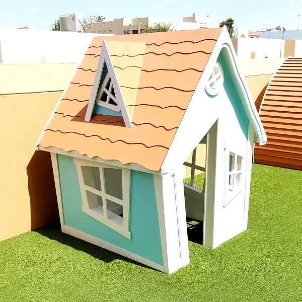 Kids Playhouse Crooked Cottage Wooden Indoor Playhouse for playroom Nurseries Hotel School and  indoor playground