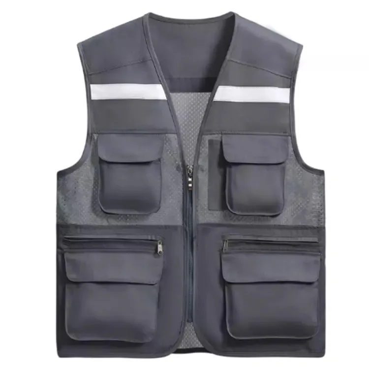 2022 Reflective Colorful Breathable Safety Workwear Jacket Outdoor Fishing Vest with Pockets