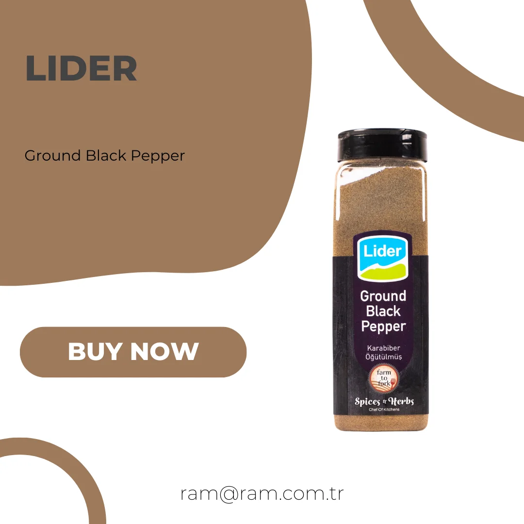 LIDER Ground Black Pepper 525G  Turkish Spice Turkish Herb Black Pepper Herb Seasoning Farm to Fork Seasonin