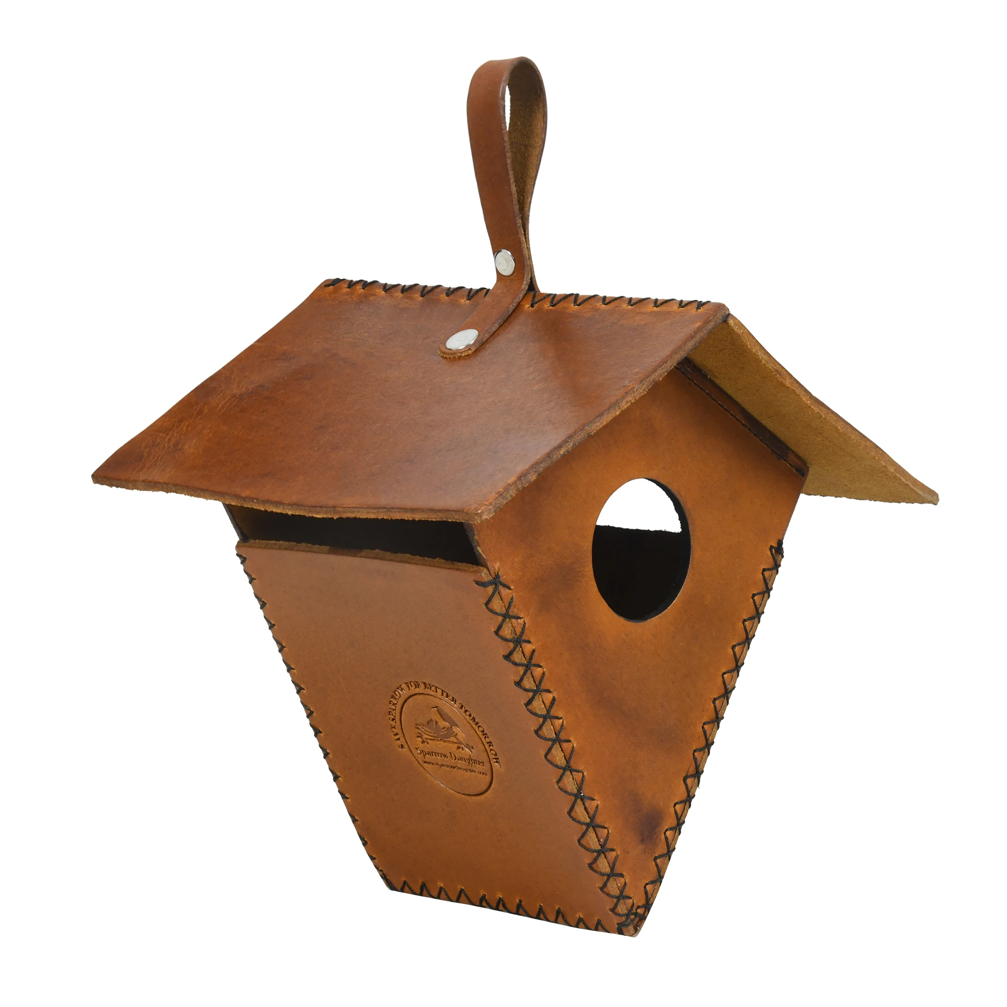 BIRD HOUSE MADE OF LEATHER TOTALLY HANDCRAFTED CUSTOM HIDE MATERIAL LEATHER ALL OEM & ODM ACCEPTED