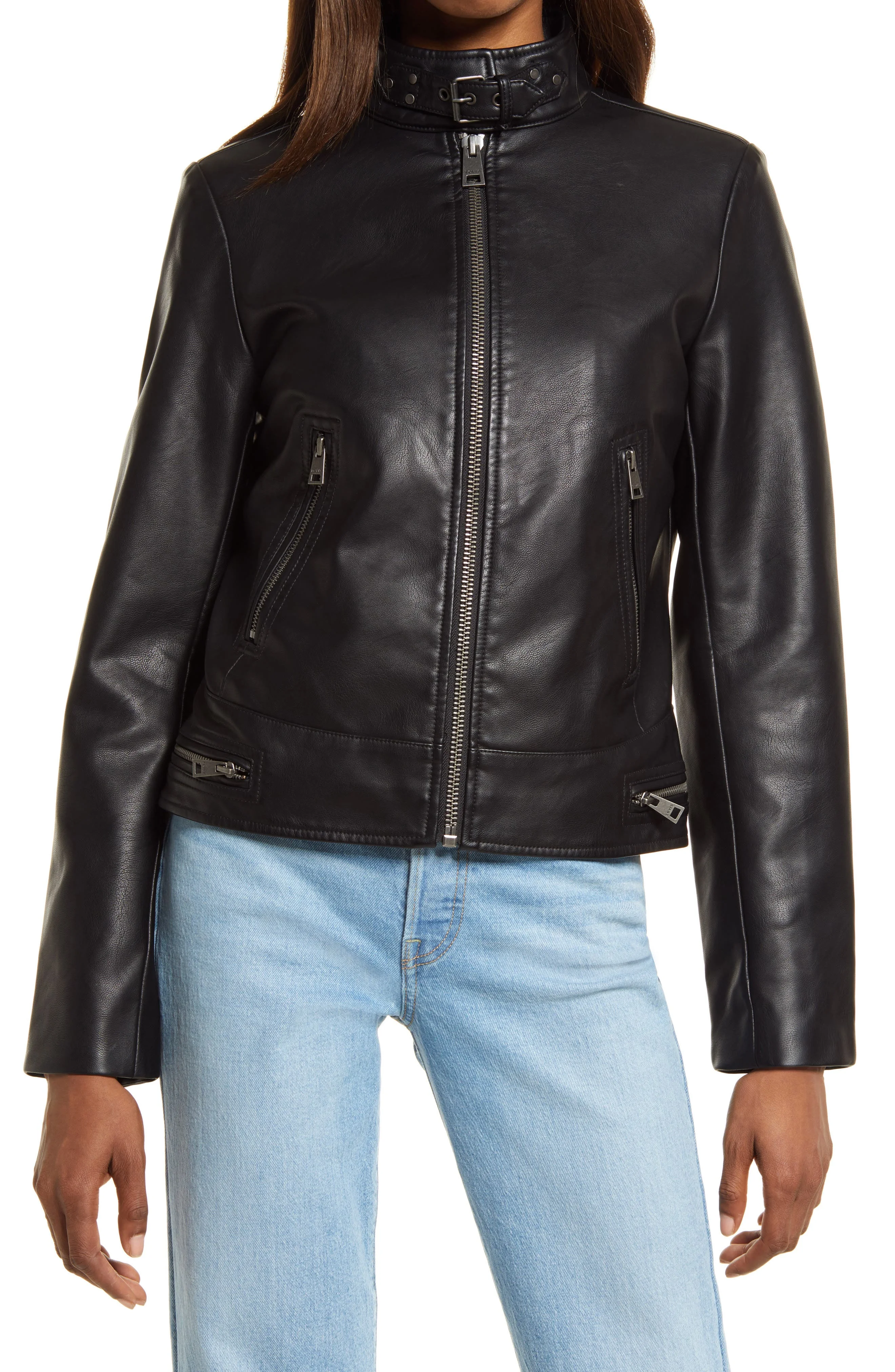 Best Quality Customized Genuine Leather Jackets for Women Quilted Biker Fashion with Cotton Filling and Rivet Decoration