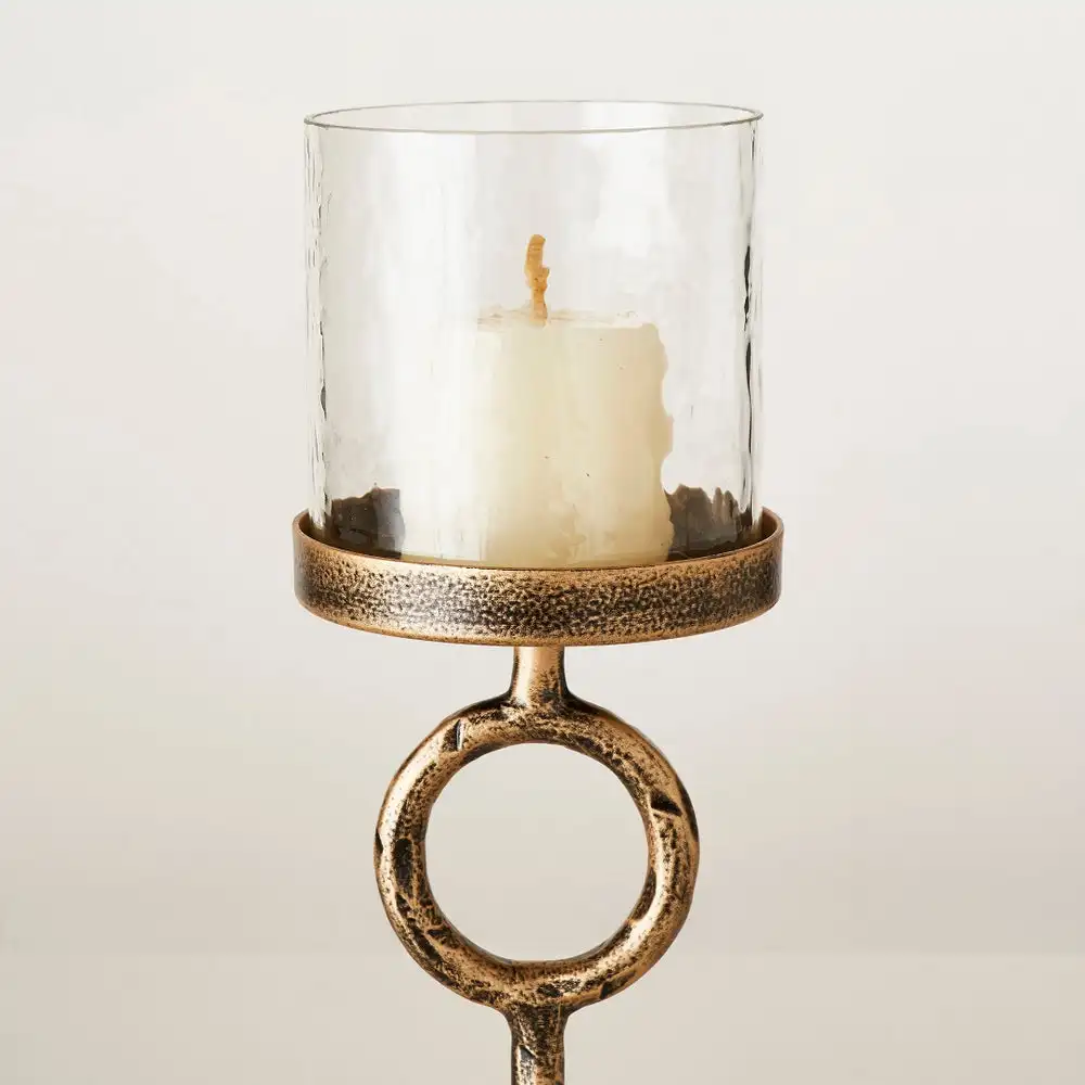 Vintage Cast Metal Marble Rim Taper Candle Holder Iron Decorative Candle Stand Wedding Dining Christmas Parties Table Lamp Decor