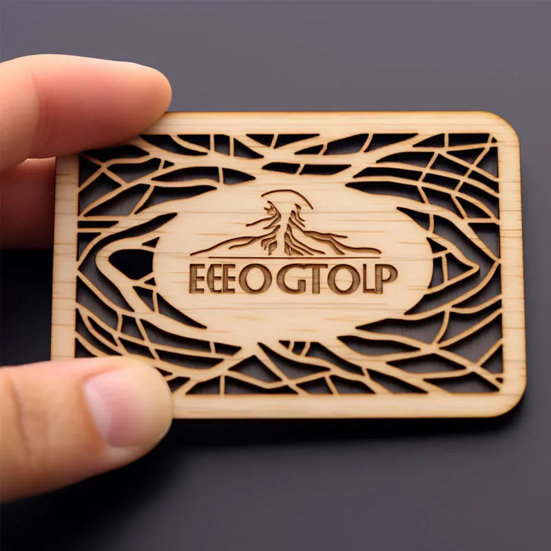 eco friendly wooden souvenir custom logo engraved wood business card