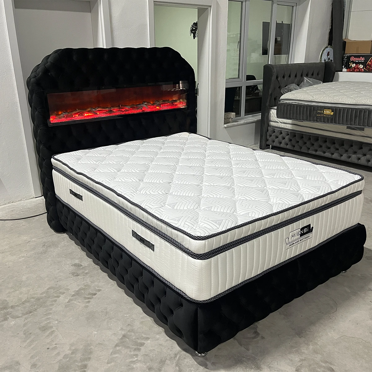 High Quality Best Seller Turkish Bedbase and Flame Ottoman Headboard Set Custom Size