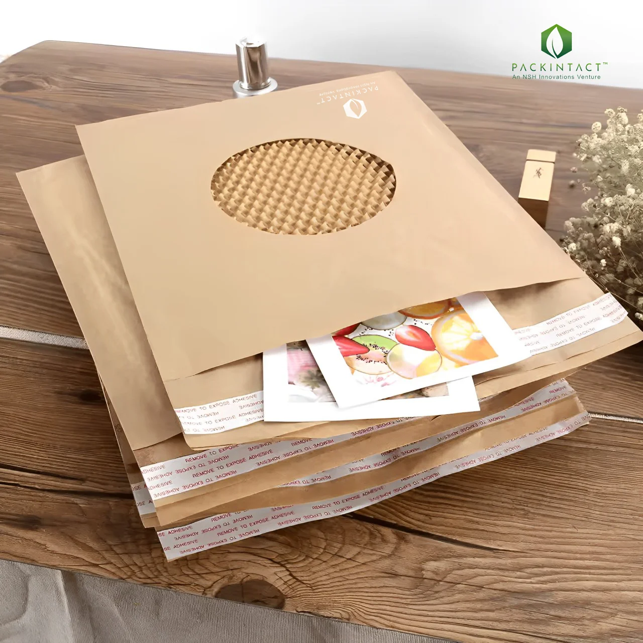 Biodegradable Honeycomb Kraft Padded Mailer Customize Logo Printing Paper Cushion Envelope for Shipping